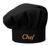 Pet-Jos Chef Toque de cuisinier unisexe en coton pour cuisine, hôtel, restaurant, gastronomie, chapeau réglable pour hommes, femmes, cuisine, noir