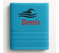 Pet-Jos Serviette personnalisée avec nom Nom du Sport Magnifiquement brodé Serviette de Bain à la Main 100% Coton Motifs Sportifs personnalisée (100 x 50 cm, Nager)