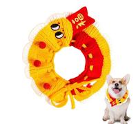 Pet Knitted Collar, New Year Puppy Bib, Puppy Neck Collar, Cute Pet Collar, Adjustable Pet Collar, Cat Collar for Small Cats, Puppy Collar with Bow, Holiday Dog Collar, Christmas Dog Collar