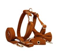 Pet Leash， Ensemble de Laisse et Collier de Harnais for Chien en Velours côtelé, 5 pièces, avec Sacs à excréments,for Pets(5PCS set21,M)