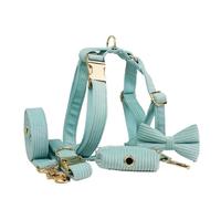 Pet Leash， Ensemble de Laisse et Collier de Harnais for Chien en Velours côtelé, 5 pièces, avec Sacs à excréments,for Pets(5PCS set19,M)