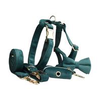 Pet Leash， Ensemble de Laisse et Collier de Harnais for Chien en Velours côtelé, 5 pièces, avec Sacs à excréments,for Pets(5PCS set18,M)