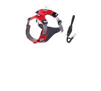 Pet Leash， Harnais Tactique Robuste for Chien, Ensemble de laisses réfléchissantes réglables avec Patchs, Ceinture de sécurité,for Pets(Y2500278-RD,L)