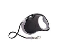 Pet Leash， Laisse rétractable for Animaux de Compagnie TLL5001, Crochet en Alliage de Zinc Anti-éclatement, Sangle en Polyester,for Pets(Black-Gray,M)