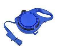 Pet Leash Multifunction Lightweight Portable Small Dog Leash with Hollow Handle Foldable Bowl Water Bottle Hook for Dog Walking Outdoor Activities Plastic Multicolor Optional (Blue)