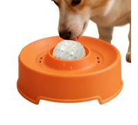 Pet Lick Bowl - Dish Feeder Slow Feeder Dish with Rotating Lick Ball, Interactive Anti-Bloat Feeding Bowl, Silicone Licking Plate for Healthy Eating, Stress Relief Treat Dispenser