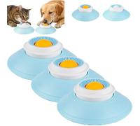 Pet Lick Bowl for Dogs Cats, Pet Licks Roll Ball, Liquid Food Slow Feeder Lick Mats, Pets Slow Feeder Bowl, Calming & Anxieties Relief (3Pcs*Yellow)
