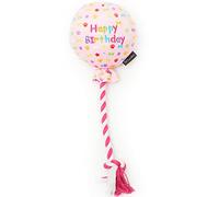 Pet London Ballon Rose d'Anniversaire pour Chien - Célébrez Le Joyeux Anniversaire - Peluche Colorée à Motif Confettis Arc-en-Ciel, Cadeau de Fête Parfait pour Chiot