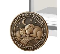 Pet Memorial Coin - 1,57x1.57in Toujours aimée pour un souvenir inspirant, une sympathie de l'amitié avec le message, un cadeau de sympathie pour le soutien du deuil, des amis, une affichage à