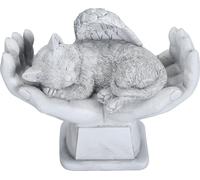 Pet Memorial Statue Outdoor Garden Decor Ange avec Dieu mains pierre tombale chat