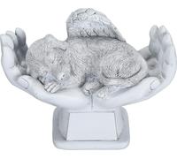 Pet Memorial Statue Outdoor Garden Decor Ornament Ange avec Dieu mains pierre tombale chien