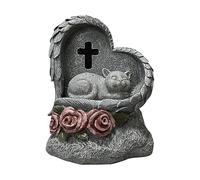 Pet Memorial Stone - Custom Pet Tombstone | Solar Powered Pet Grave Marker | Garden Pet Memorial Sign | Garden Decor Pet Grave Markers | Pet Loss Garden Decor | Garden Statue for Loss of Cats, & Dogs