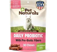 Pet Naturals Probiotique Quotidien pour Chats, 30 friandises à mâcher - Complément digestif et immunitaire pour Chats