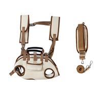 Pet Outing Sac de transport pour petits chiens et chats Marron Taille M | Pochette de transport portable, poche avant, deux bretelles, laisse de voyage, maille