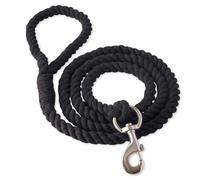 Pet Passion Laisse pour Chien en Coton Bio avec Corde torsadée Durable de 2,1 m pour Toutes Les Races d'animaux de Compagnie, Noir, Taille Unique