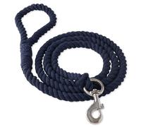 Pet Passion Laisse pour Chien en Coton Bio avec Corde torsadée Durable de 2,1 m pour Toutes Les Races d'animaux de Compagnie, Bleu Marine, Taille Unique