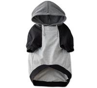 Pet Passion Manteau à Capuche 100% Coton Bio pour Chiens de Petite, Moyenne et Grande Taille, Bloc de Couleur - Gris chiné, Taille XXS