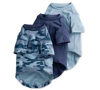 Pet Passion Multipack T-Shirt à Manches Courtes 100% Coton Bio pour Toutes Les Races, Camouflage, Bleu Marine, Taille S