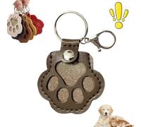 Pet Paw Shaped Leather Keychain, Dog Hair Collector Keychains Charm Memorial Storage Box, Cat Unique Memorial Collection Key Chain, Handmade Keys Holder for Collecting Cats and Dogs Hair(Coffee-1PC)