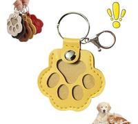 Pet Paw Shaped Leather Keychain, Dog Hair Collector Keychains Charm Memorial Storage Box, Cat Unique Memorial Collection Key Chain, Handmade Keys Holder for Collecting Cats and Dogs Hair(Yellow-1PC)