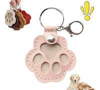 Pet Paw Shaped Leather Keychain, Dog Hair Collector Keychains Charm Memorial Storage Box, Cat Unique Memorial Collection Key Chain, Handmade Keys Holder for Collecting Cats and Dogs Hair(Pink-1PC)