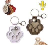Pet Paw Shaped Leather Keychain, Dog Hair Collector Keychains Charm Memorial Storage Box, Cat Unique Memorial Collection Key Chain, Handmade Keys Holder for Collecting Cats and Dogs Hair(Purple+Coffee