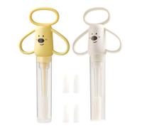 Pet Pill Shooter Lot de 2 seringues anti-étouffement en silicone souple | Lot de 2 distributeurs de pilules pour animaux de compagnie (15 x 7 cm) avec 4 embouts en silicone souple