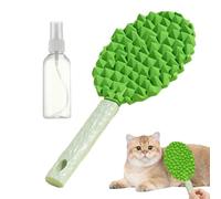 Pet - Pinceau de massage en forme de Durian avec flacon pulvérisateur - Peigne en silicone souple pour poupées de chien et chat - Outil de toilettage quotidien pour chatons à poils courts