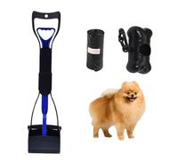 Pet Pooper Scooper, Dogs Waste Scoops Pickup Remover, Lightweight & Compact Dog Poo Picker, with Waste Bags Dispenser, for Walks Garden Dog Poop Waste Pick Up Rake (L)