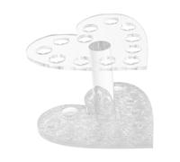 PET Porte-pinceau Argenté à Ongles Cœur pour Nail Art | Support pour Stylo à Ongles, Forme Cœur, Usage Simple, Aide à Garder L’espace Net, Ton Argenté