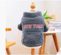 Pet Puppy Cat Clothing Source Factory Direct Sales Lamb Wool Hoodie Wholesale (Veste à poche zippée - Bleu, M)