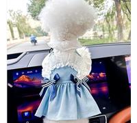 Pet Puppy Cat Clothing Source Factory Direct Sales Spring and Autumn Style Spicy Girl Denim Skirt Collection (Sea Breeze Holiday Cowboy Skirt Small)