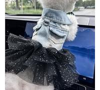 Pet Puppy Cat Clothing Source Factory Direct Sales Spring and Autumn Style Spicy Girl Denim Skirt Collection (Nebula Cowboy Yarn Skirt Medium)