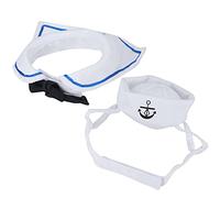 Pet Sailor Costume Set with Hat & Cloak | Adjustable Christmas Cat Dog Outfit | Spooky Season Party Costume/Photo Prop/Daily Use