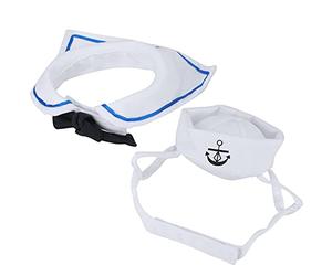 Pet Sailor Suit Pet Decoration Suit Cat Adjustable Hat Cat Adjustable Cloak Cat and The Hat Costume Sailor Costume