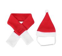 Pet Santa Hat & Scarf Set | Cute Christmas Costume for Dogs Cats Small Pets | Soft Polyester Keeps Pets Warm | Easy on/Off for Birthday/Holiday Dress Up (L)