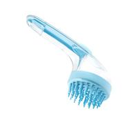 Pet Shampoo Brush, Cat Dog Scrubber, 18x7x7.5cm/7.09x2.76x2.95 Inches Gentle Massage Cleaner with Built-In Soap Dispenser, Soft Bristles for Bath Time, Travel, Grooming, Pool Use Silicone