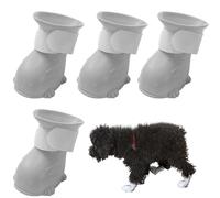 Pet Shoes 4Pcs Waterproof Dog Rain Boots Rubber Non-Slip Cat Rain Boots with Fastening Tape Breathable Cute Small Cat Dogs for Outdoor, S