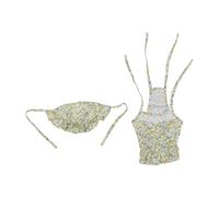 Pet Sling Skirt with Hat | Floral Print Sun Protection Dress for Dogs/Cats/Small Pets | Soft Acrylic Material, Elastic Hem & Loose Neckline (S)