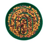 Pet Slow Feeder Bowl - Silicone food dish for dogs cats | round slow eating bowl to promote healthy digestion, indoor outdoor feeding, designed for diced chicken cream cheese serviings