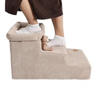 Pet Stairs for Dogs - Anti Slip Cat Stair | 60x40x40cm Step Ladder with Stable Support Design, Foam Ramp with Soft Cover, Indoor Climbing Steps for High Bed Couch Recovery Period Bedroom Living Room