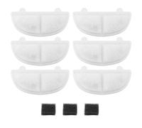 PET STANDARD Lot de 6 filtres à eau de rechange et 3 éponges pré-filtrantes de rechange compatibles avec les pompes sans fil HomeRunPet® 2 L pour fontaine à eau WF20/CF20