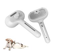 Pet Steam Brush for Dogs, Pet Grooming Brush,Magic Wand For Pet Hair with Spray and Release Button,3-in-1 Pet Grooming Brush Usb Charging,for Most Long-haired and Short-haired Pets (White)
