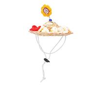 Pet Straw Hat | Adjustable Sun Protection for Dogs & Cats | Handwoven Breathable Cap | Summer Outdoor/Photo Prop/Fashion Accessory (S)