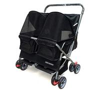 Pet Stroller Poussette double pliable pour animaux de compagnie de petite et moyenne taille Chats - Chariot pratique à deux animaux pour un voyage facile et des aventures en plein air
