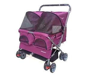 Pet Stroller Poussette double pliable pour animaux de compagnie de petite et moyenne taille Chats - Chariot pratique à deux animaux pour un voyage facile et des aventures en plein air