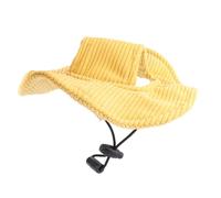 Pet Sun Cap Doux Confortable Light Light Cute Pet Sun Sun with Oree Trous Troues Chiens Chats Daily Wear Activités d'extérieur Cordire (Jaune)