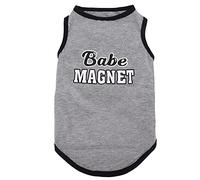 Pet T - Shirt for Dogs & Cats | Soft Cotton Letter Print Fashion | Easy on/Off Pet Clothing for Small Medium Pets/Indoor Outdoor Apparel | Comfortable & Sturdy (XS)