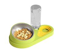 Pet Tableware Gamelle de nourriture pour chien Distributeur automatique de bouteille d'eau inclinée en acier inoxydable avec abreuvoir amovible Distributeur automatique d'eau pour chien