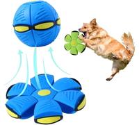 Pet Toy Flying Saucer Ball Dog Toy, Frisbee Ball Dog Toy, Pet Toys Dog Toys, Flying Saucer Ball For Family Games, Adultes Children and Dog and Cat Toys (Bleu, sans lumière)